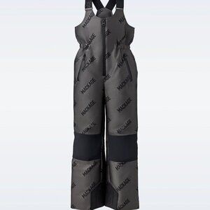 Mackage Kids' Myron Logo Jacquard Ski Bib in Carbon